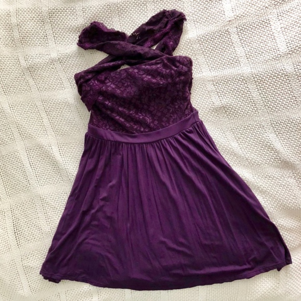 Victoria’s Secret Purple Lace Off Shoulder Dress
